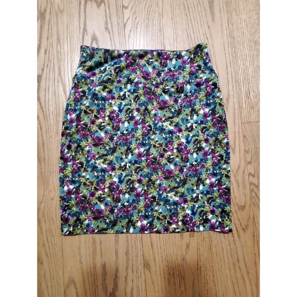 J.Jill Wearever Collection XS Abstract Floral Pencil Skirt Stretchy Cottage EUC